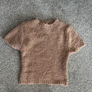 SKIMS Teddy Bear Tan Short Sleeve Top and Pants Set